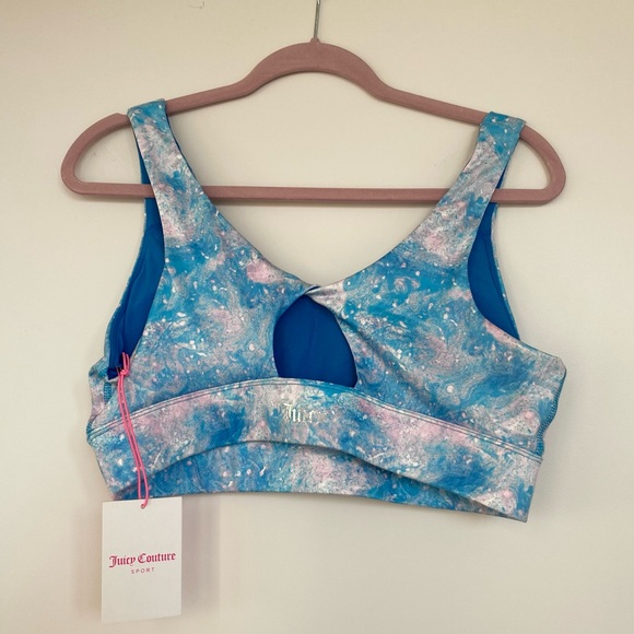 Juicy Couture Sports Bra Aurora Print Twist Back & High Waisted Leggings Size XL - Picture 15 of 16